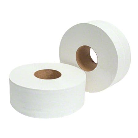 A roll of toilet paper sitting next to another roll.