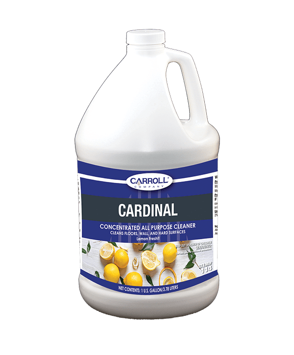 A gallon of cardinal disinfectant is shown.